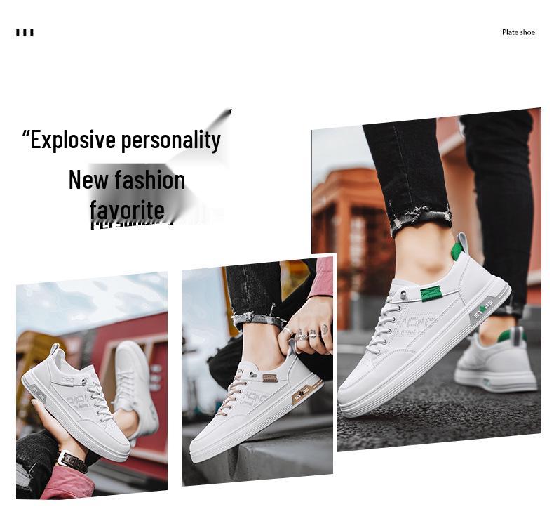 Men's 2025 Spring Breathable White Slip-on Shoes - Korean Trend, Versatile Casual Sport Style with Soft Sole.