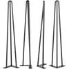 Hairpin Table Legs 20 Inch Black Set of 4 Desk Legs Each 220lbs Capacity Hairpin Desk Legs 3 Rods for Bench Desk Dining End Table Chairs Carbon Steel