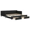 VidaXL Daybed with Trundle and Drawers Black 100x200 Cm Fabric 3197469