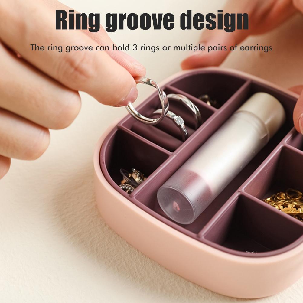 Travel Jewellery Box Portable Small Jewellery Box Organizer with Mirror Mini Jewelry Storage Case for Rings Earrings