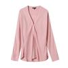 European and American Style, New Women's Clothing, Foreign Style Urban Commuter Style Linen Light V-neck Long-sleeved Shirt