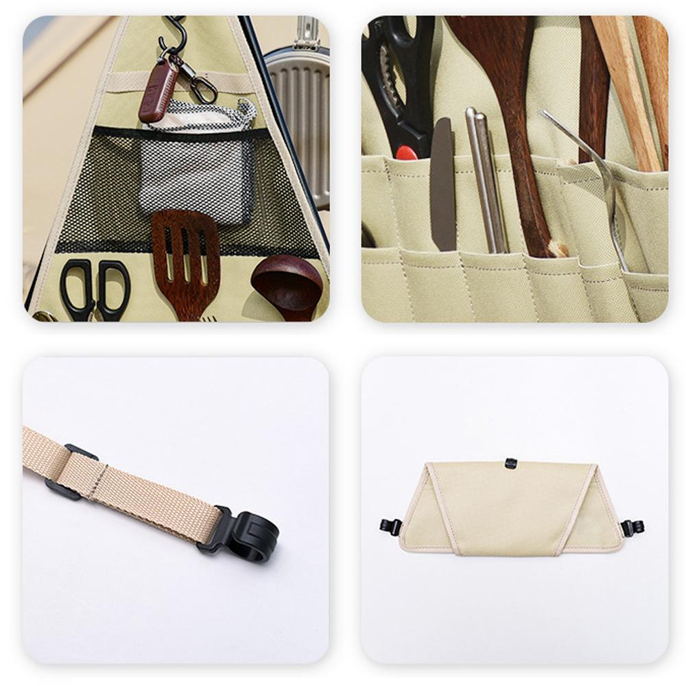 Picnic Camping Outdoor Triangle Storage Rack Tableware Sorting Triangle Hanging Bag Cooking Ware Storage Bag