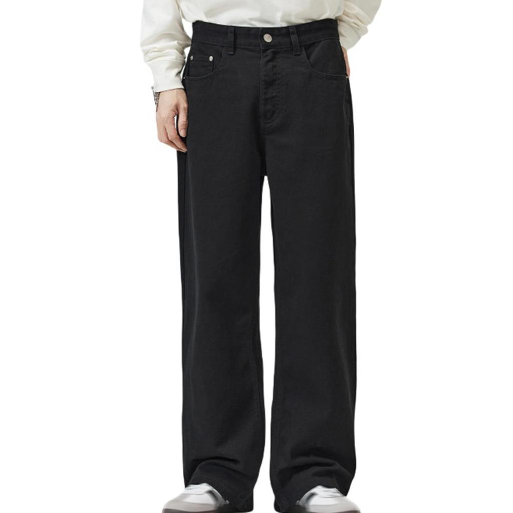 Mens Straight Leg Jeans Baggy Lightweight Wide Leg Denim Pants Casual Fashion Vintage Bell Bottom Jeans Men