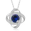 Sterling Clover Pendant Necklace With Full Crystal Zircon Adjustable Chain Women Daily Wear