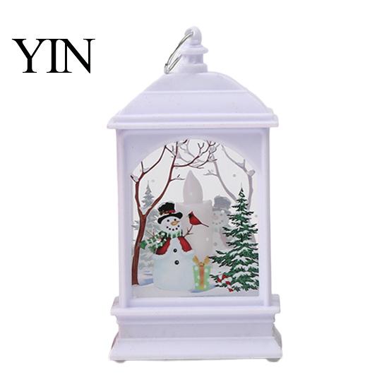 Storytelling Scene Light Vintage Christmas Lantern Night Light, Rectangular Glowing Tabletop Decor for Slender Design Bedside Lamp Mantel Party,