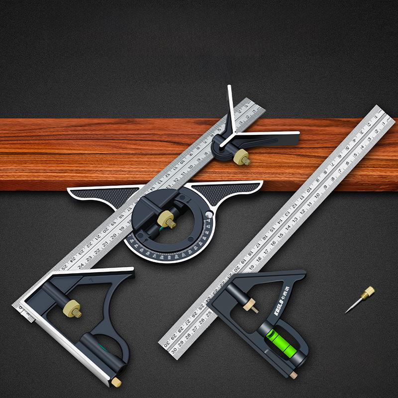 

Stainless Steel Adjustable 90°/45° Angle Ruler for Woodworking