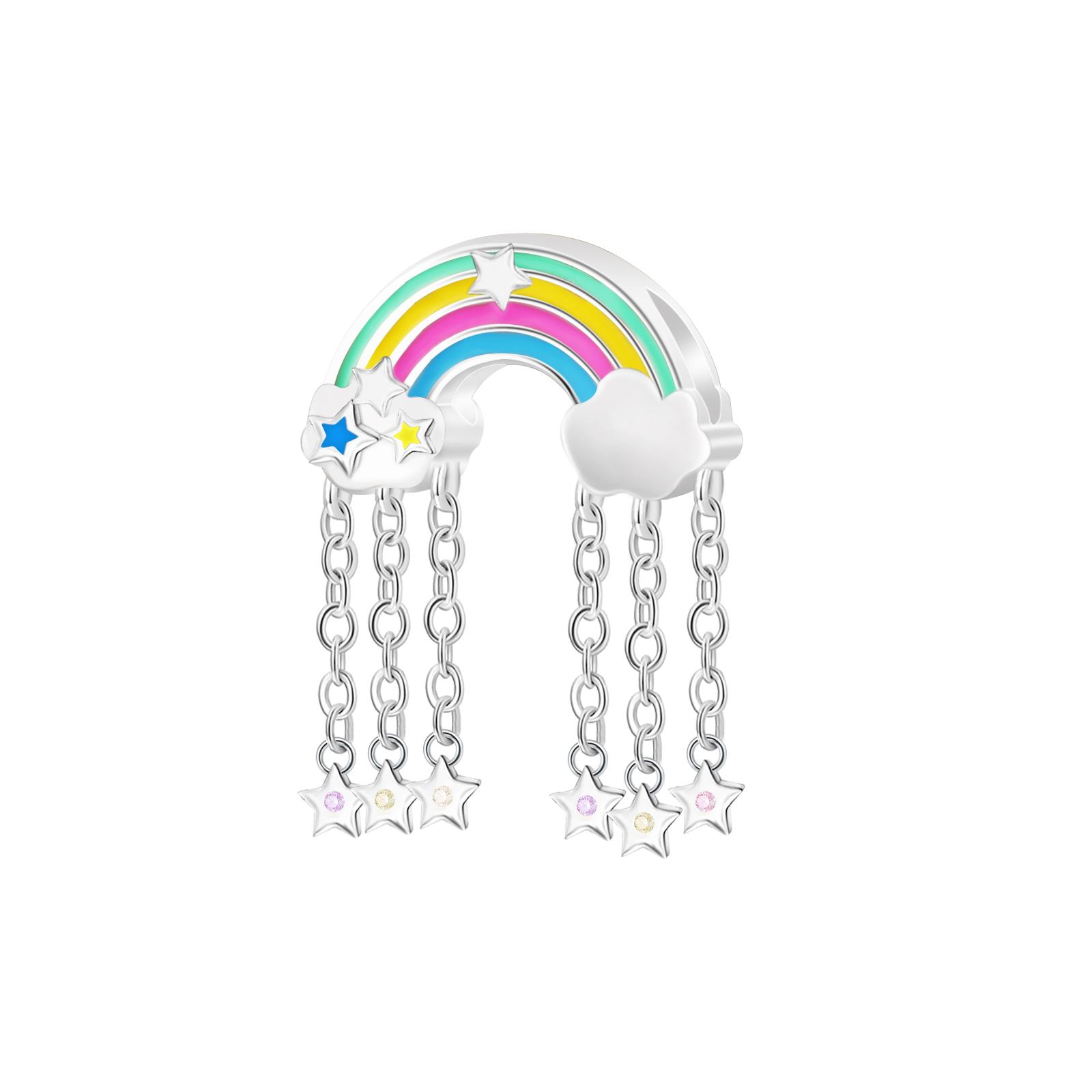 

Authentic Original Copper Metal Rainbow Rain Cloud Charm Bead Component Bead Component CZ Zircon Sunshine Doll Pendant Bead Component Perfect Gift