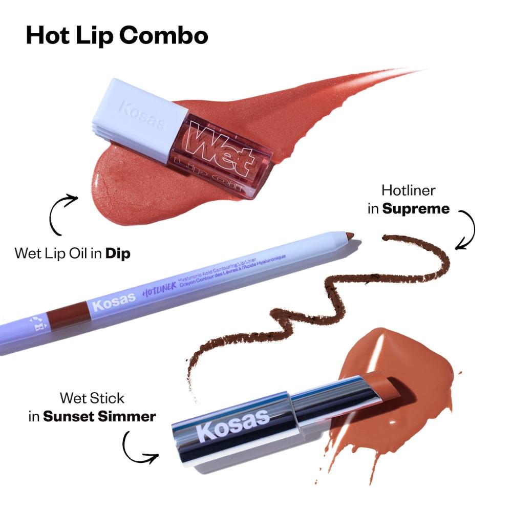 Kosas Wet Lip Oil Aufpolsternde Peptid-Lippenbehandlung Glanz .15 Unzen 4,6 ml Dip Neutral Perlmutt-Nude