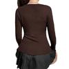 Y2k Women's Long Sleeve Knitted Tops Lace Stitching Neckline Knitwear Bowknot Decoration Slim-Fit T-shirt Pullovers Clubwear