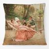 European Royal Woman Beauty Portrait Painting Cushion Covers Decorative Pillow Case For Sofa 45X45cm