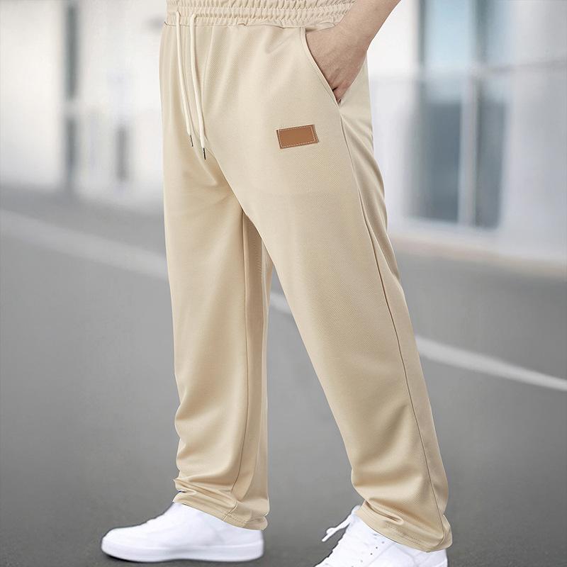 Spring Fashion Straight Casual Trousers Men's Sweatpants Drawstring Elastic Waist Micro Loose Neutral Wind Sports Trend Versatile