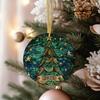 Dream Christmas Tree Ornament Sparkling Acrylic Hanging Decoration with Golden String Festive Keepsake Gift for Family Friends