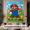 Custom Text Printed Tapestry Super Mario Pattern Large Wall Hanging Indoor Room Decor