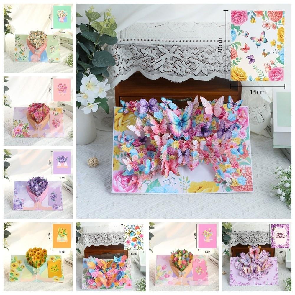 3D Pop Up Card Anniversary Card Butterfly Flower Greeting Cards Beautiful Premium Invitations Congratulation Card Thanksgiving
