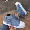 Fashion 2025 New Women Plus Sizes Sneakers High Top Female Denim Canvas Shoes Thick Sole Girls Students Ankle Canvas Boots Lace Up