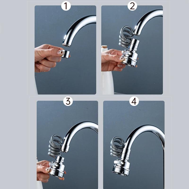 Universal Kitchen Sink Faucet with 360 Degree Rotation Filter Extension Tube Water Saving Shower Tap - Kitchen Gadget Accessory