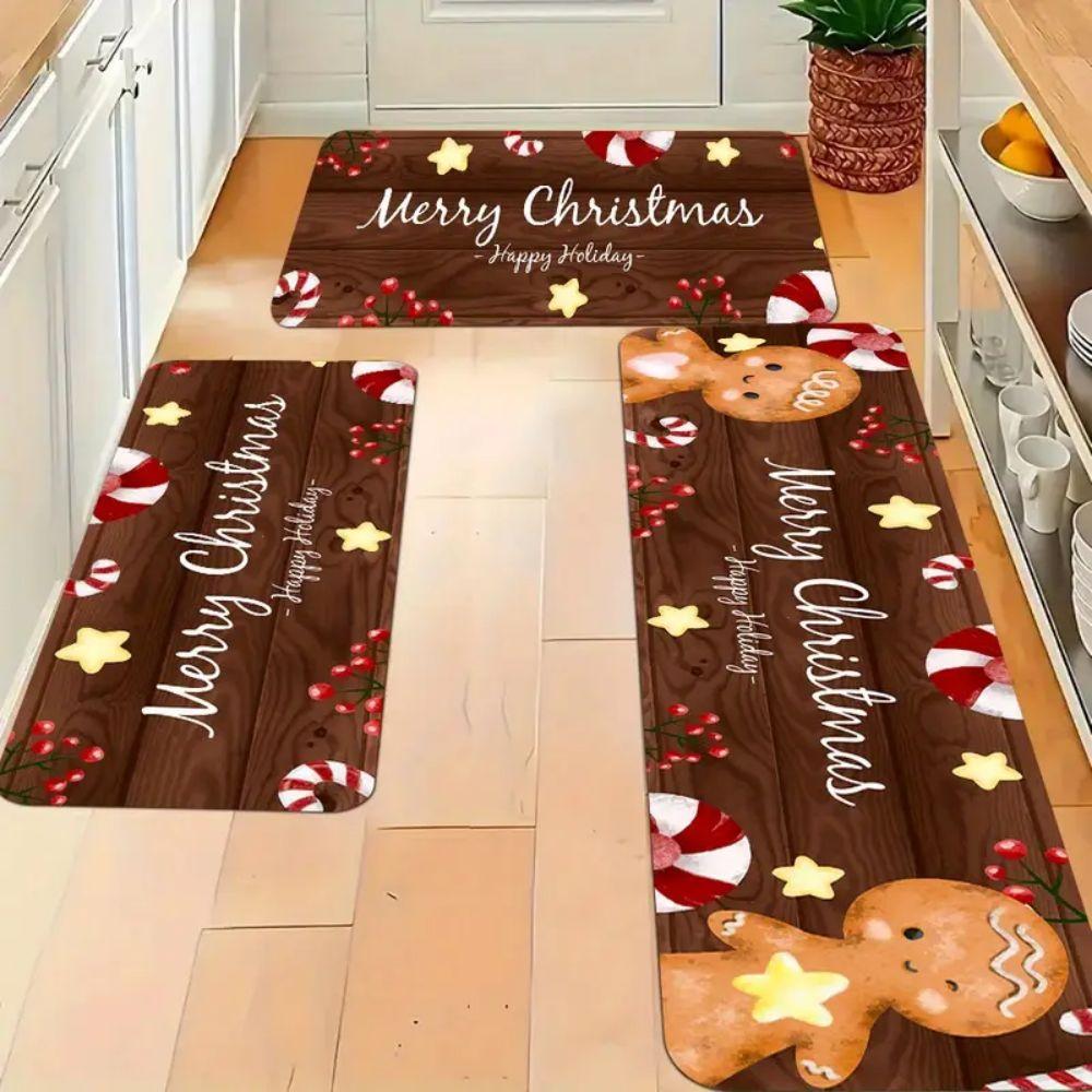 

Рождественский пряничный человечек кухонный коврик прихожая, балкон, обеденная зона дорожка уличный входной коврик приветствия домашний декор 40x60cm 1pc