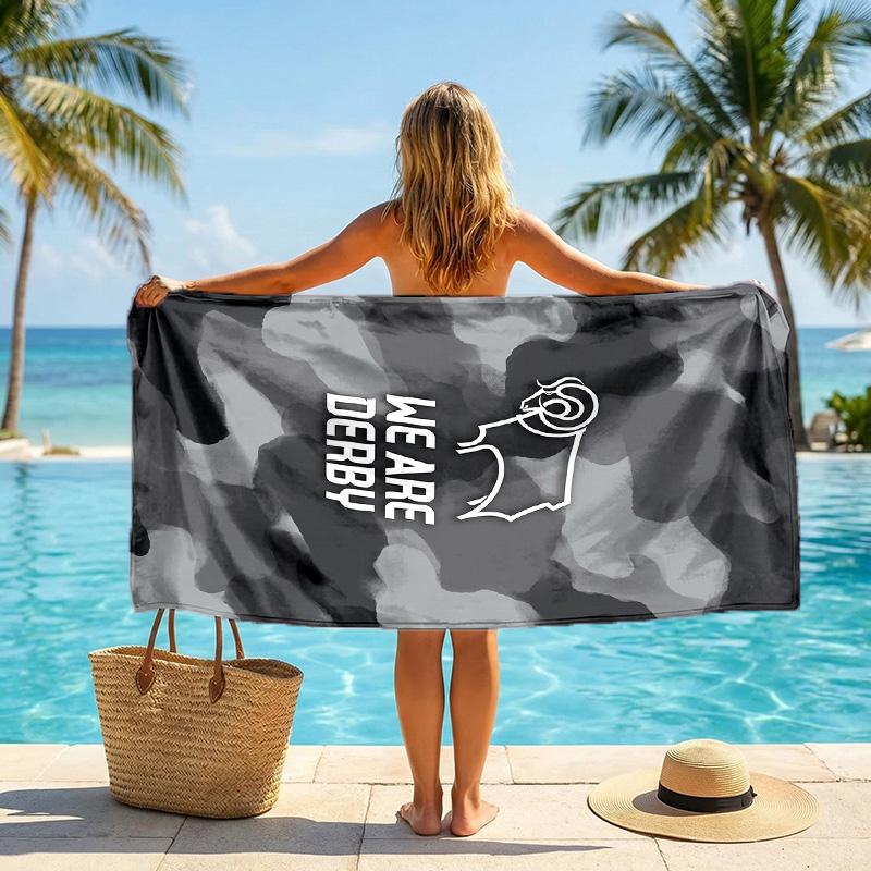Toalla de Playa de Fútbol Derby County Suave Microfibra Toalla de Verano Secado Rápido Absorbente para Playa Piscina Viaje