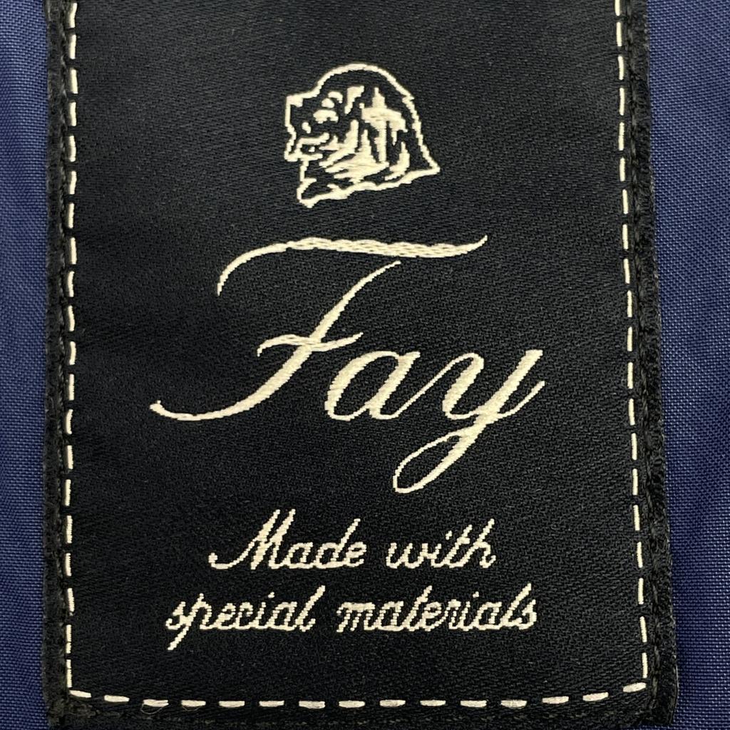 Fay Blue Nylon Zipper Jacket Jacket S NavyUsed
