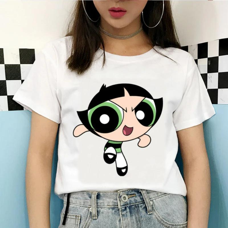 Kawaii The Powerpuff Girls Cartoon Graphic T Shirts Shirt Gift Tshirt Men Women Unisex Tee Short Sleeve Clothes Summer Y2k Tops