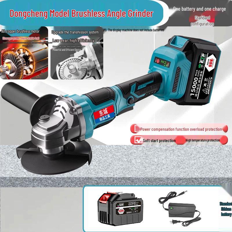 Brushless Electric Drill & Angle Grinder - Lithium Battery Rechargeable, Multifunctional Hand Grinder for Cutting and Grinding.