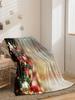 Cozy Flannel Christmas Throw Blanket with Soft Doublesided Velvet Comfortable Airconditioned Small Blanket for Home