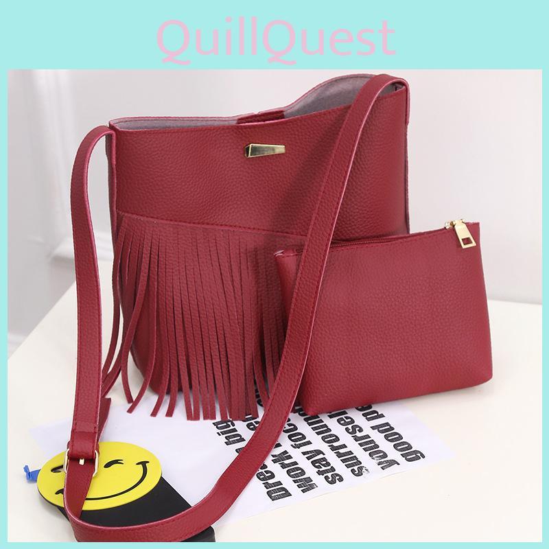 Timeless Leather Shoulder Messenger Bag Set For Women With Classic Appeal