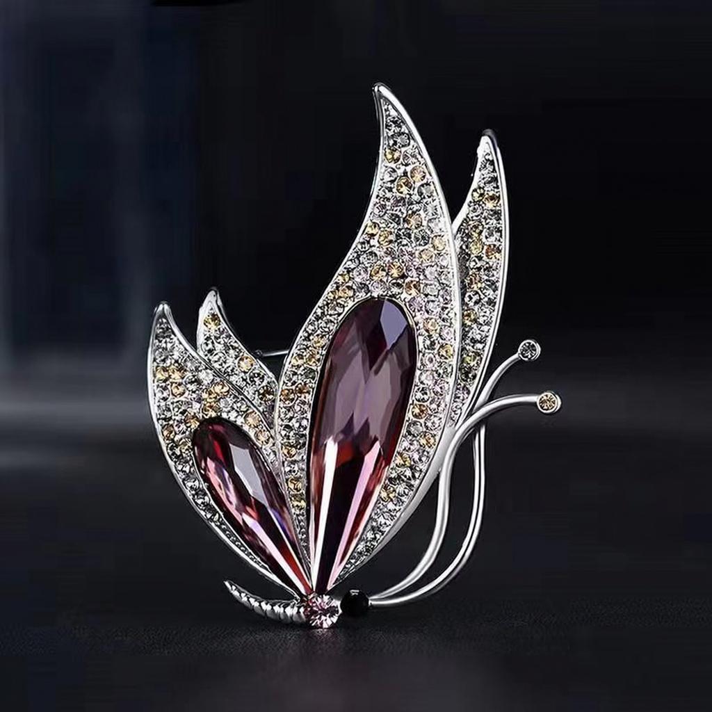 Purple Butterfly Brooch Elegant Brooch Pin for Women Suit Jacket Coat, Versatile Fashion Accessory Large Enamel Butterfly Pin