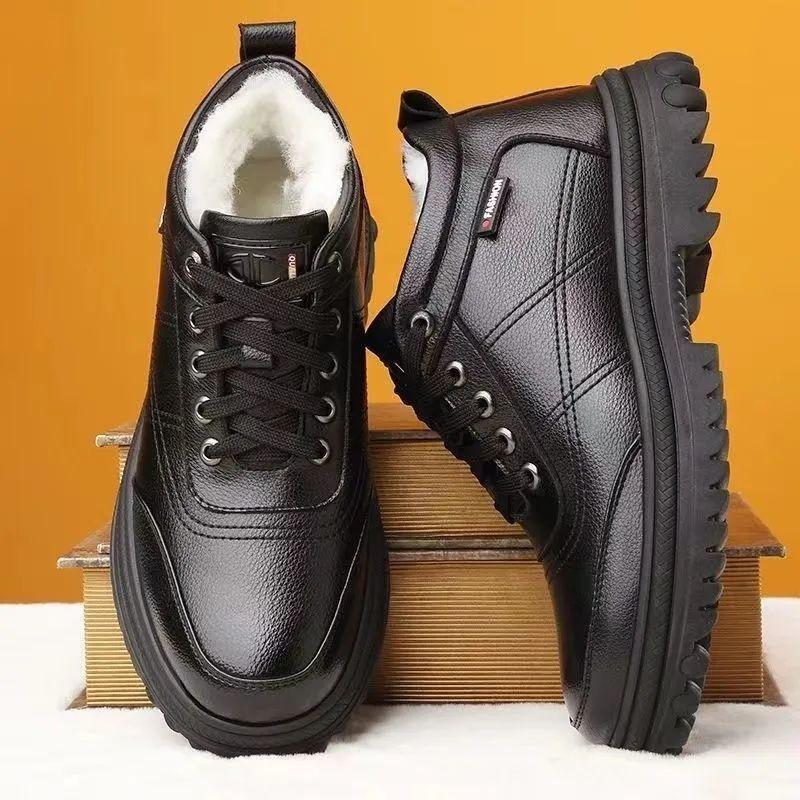 Winter cotton shoes men's new velvet thickened warm tooling shoes fashion trend shoes outdoor non-slip cotton shoes