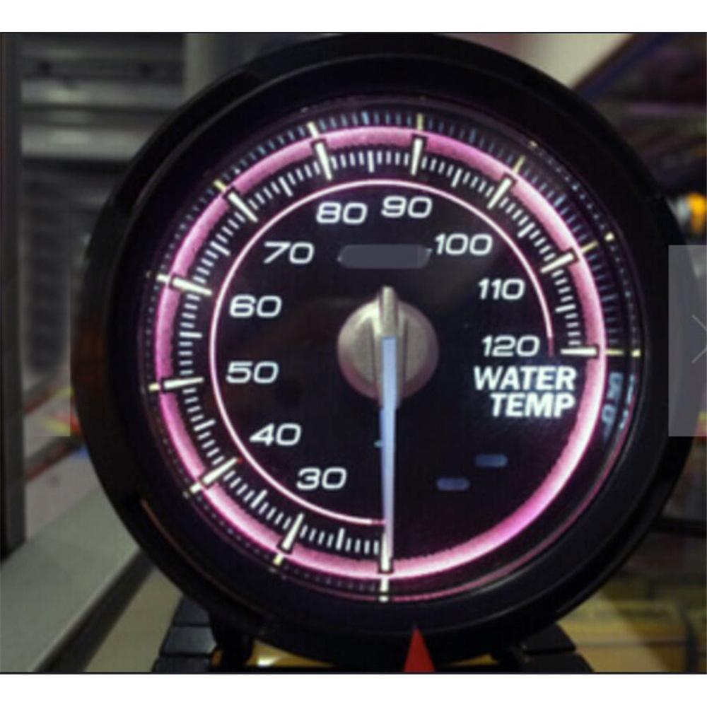 

60Mm Car Water Temp Gauge Water Temperature Meter Celsius 20-120° W/ Pink Light
