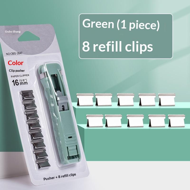 Mini Traceless Push Stapler Hand Clamp Reusable Tool for Office School File Paper Book Secure Portable Binding