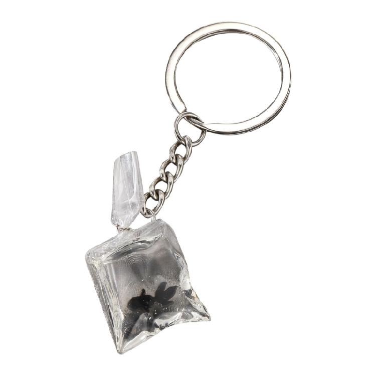 Exquisite Resin Fish Keychain Pendant In Transparent Water Bag for Bags Backpack