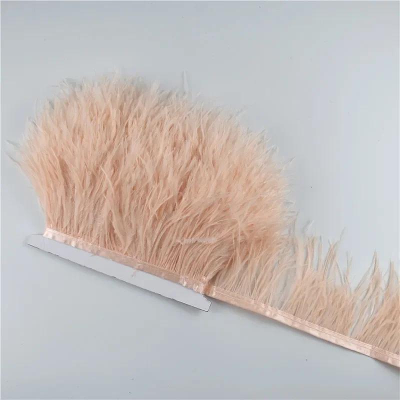 1M 5M 10Meter 8-10Cm Black Ostrich Feather  Trims Natural White Ostrich Feather For Craft Ribbon Fringe For Skirt Party Clothing