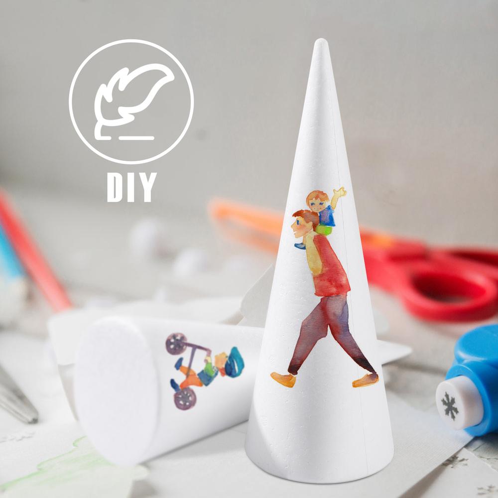 2pcs Craft Cone Shaped Foam Projects Supplies Christmas Tree Decorations Party Holiday Diy Foam Cones Decoration Centerpiece