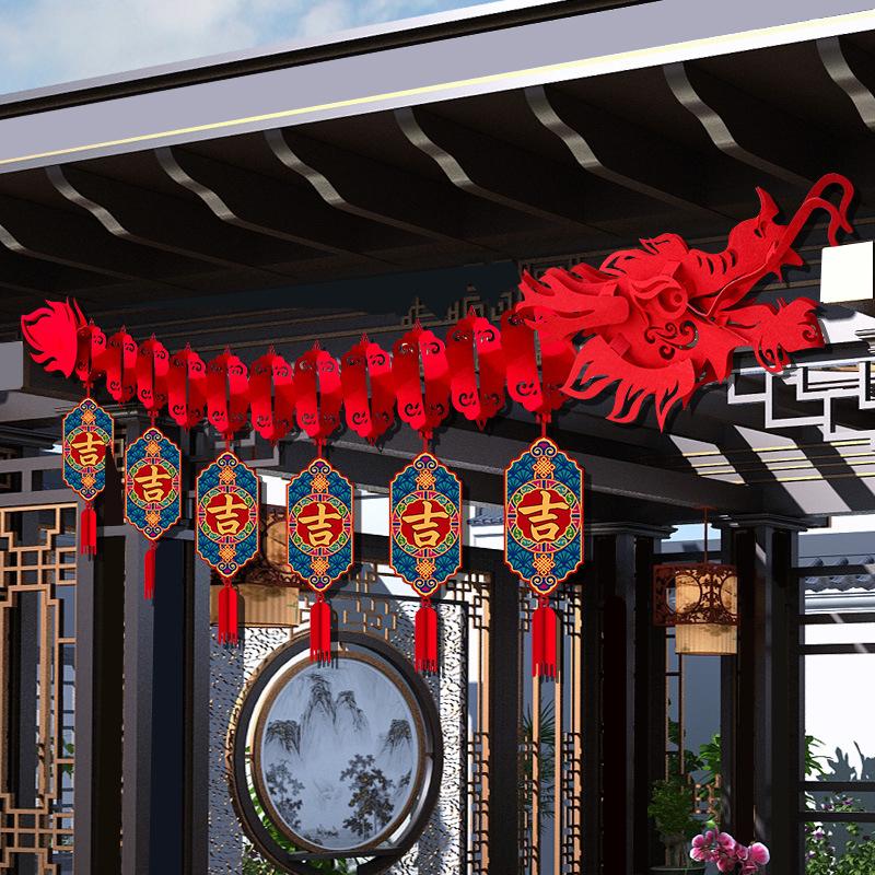 Chinese New Year Dragon Ceiling Decor New Year Party Lunar Year Ornament For Shops Restaurant Party Decor Hanging Ornaments
