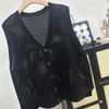 Knitted Vest Coat Women Spring Autumn Hollow Sweater Sleeveless Jacket Ladies Loose Large Size Cardigan Waistcoat Top