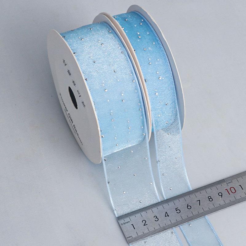 10Pcs Hotfix Crystal Organza Ribbon Trim 2.5Cm/4.0Cm 10 Yards For Handmade Bows Hair Clips Garments And Gift Boxes
