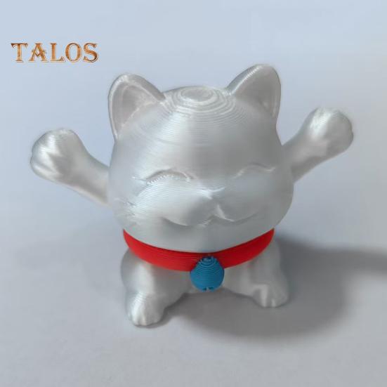 3D Printed Telescopic Cat Figurine Mini Fortune Cat Figure Simulated Animal Model Toy Home Office Bookshelf Desktop Decoration Ornament