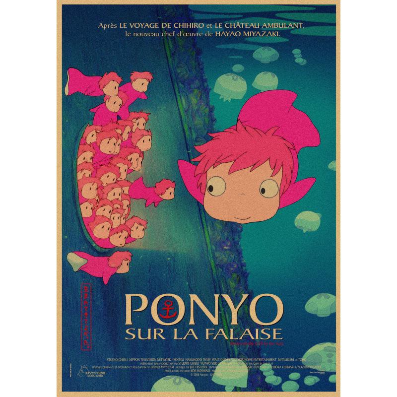 Large Goldfish Princess Anime Retro Poster - Decorative Kraft Paper Wall Art