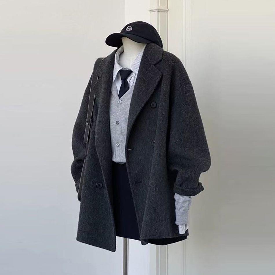 Women's Trendy Maillard Woolen Coat, 2025 Winter Collection - Cotton-Padded, Mid-Length, Petite Size