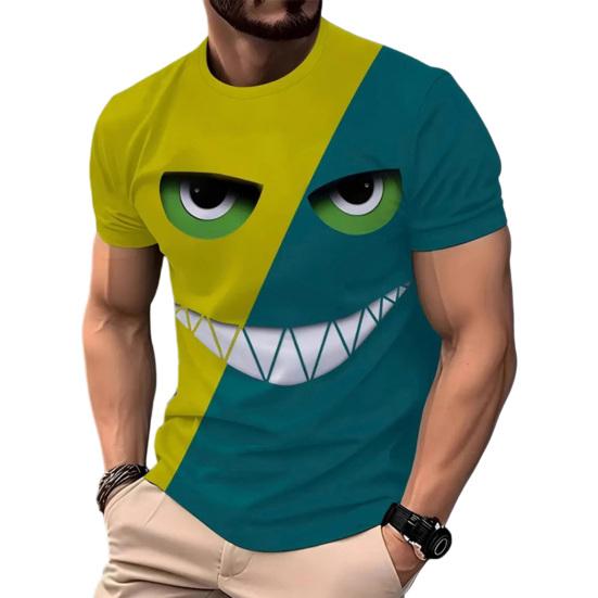 Camiseta Casual Divertida para Hombre Estampados de Animales de Dibujos Animados Camiseta Cuello Redondo Manga Corta Pullover para Uso Diario Fiesta Callejera Playa