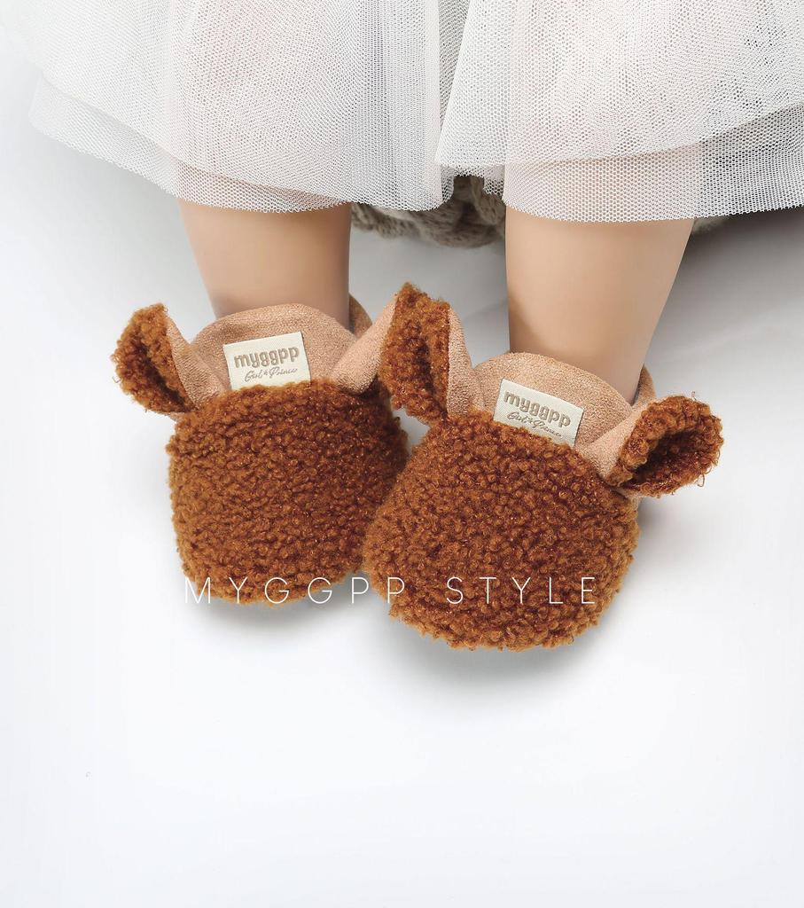 Unisex Cartoon Winter Baby Velcro Cotton Shoes, Soft Sole, Warm for Toddlers Aged 0-1 Year