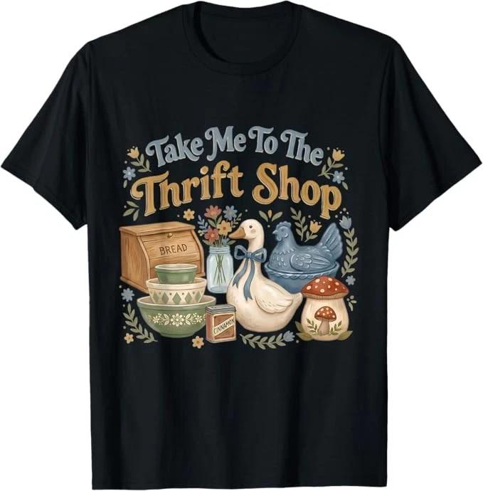 Отведи меня в секонд-хенд Футболка для любителя антиквариата Thrifted Goose Hen XL