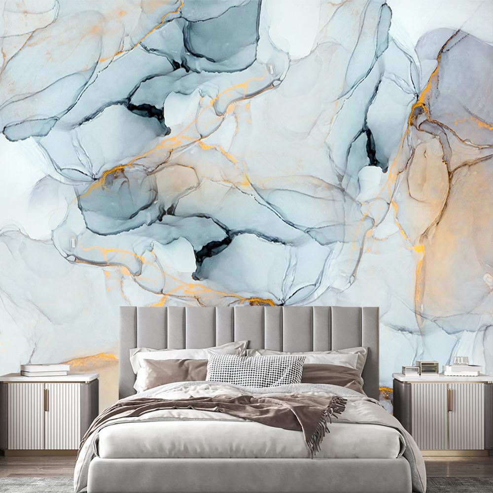Blue Marble Wallpaper Modern Stylish Marble Murals Bedroom Home Decor