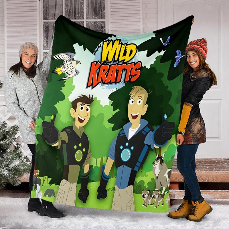 Wild Kratts printed throw blanket—soft,warm;versatile blanket for all seasons—perfect as &air-conditioning throw,nap blanket