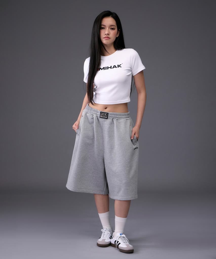 Mihag Metal Plate Bermuda Pants (Gray)