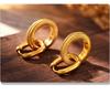 Qiong Yao Hypoallergenic Double Ring Threaded Stainless Steel Earrings with PVD Coating