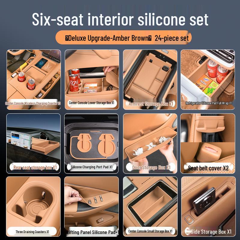 AITO M8 Car Interior Silicone Protector Set - Central Control & Cup Holder Accessories