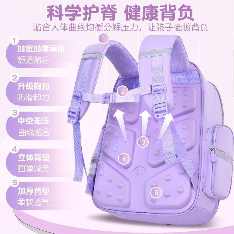 Girls Schoolbag for Primary School Students New Large-capacity Children Grade 1, 2, 3 To 6 Water-proof Girls Reduce Burden and Protect Spine
