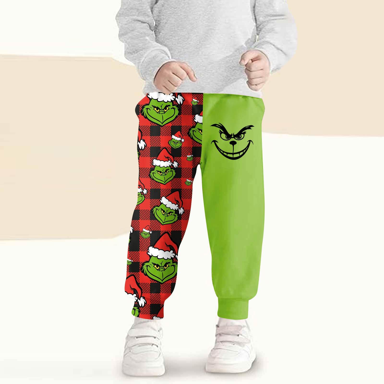

Kids Fashion Christmas Print Loose-Fit Waistband Casual Sweatpants 120